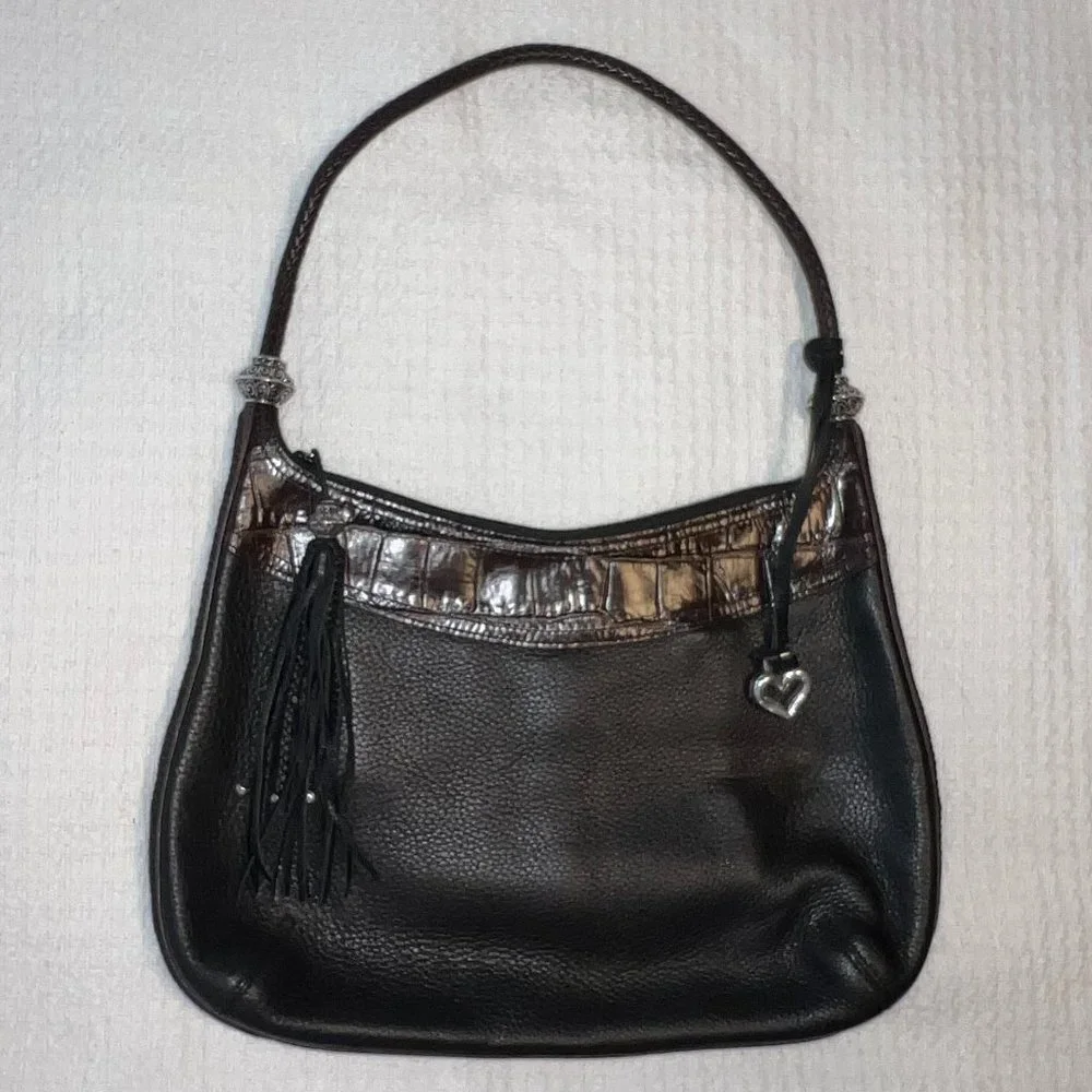 Brighton Black & Chocolate Hobo Bag